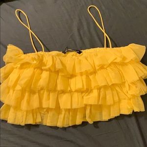 Ruffled yellow crop top